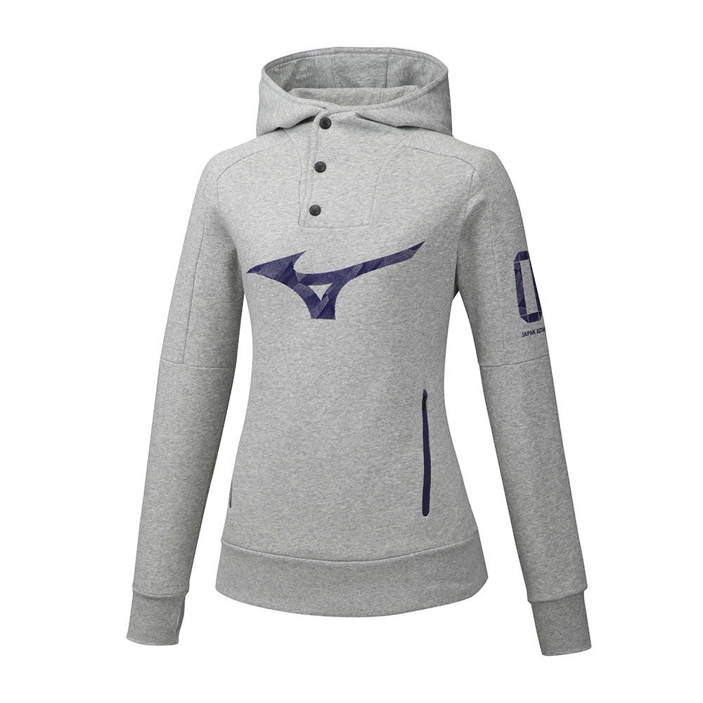 Womens Mizuno Heritage Hoodie Grey Philippines (ITFCLW637)